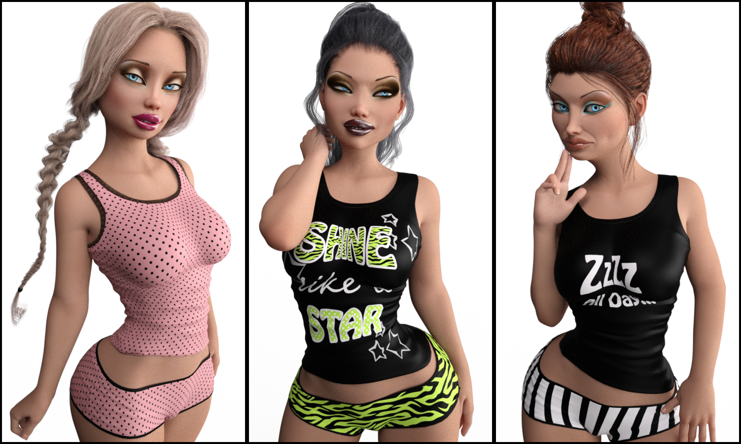 VERSUS - Top & Shorts for Genesis 3 Female(s) by: Anagord, 3D Models by Daz 3D