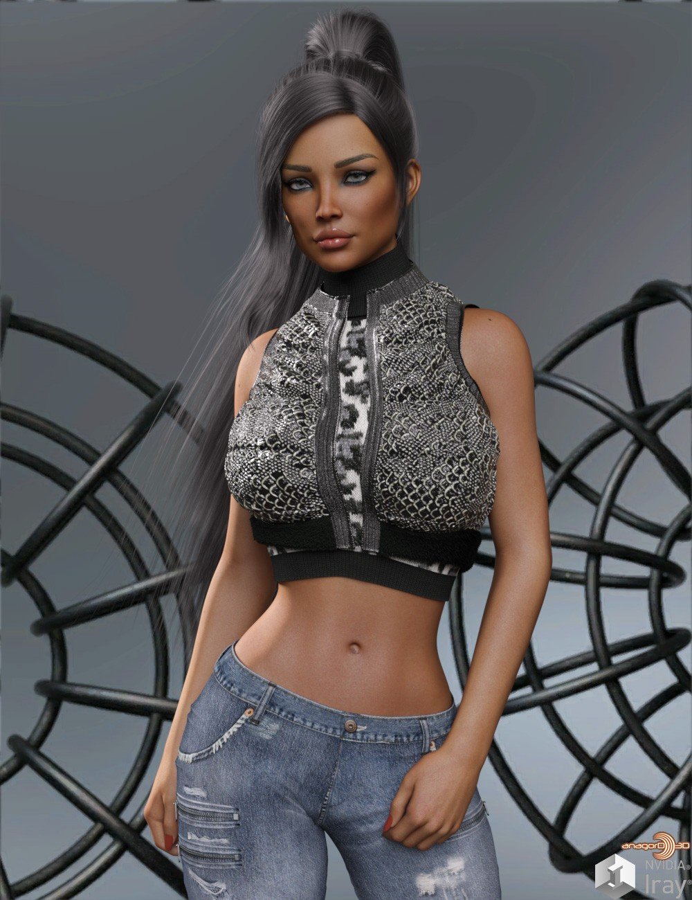 VERSUS - Sleeveless Puffer Jacket Genesis 8 and 8.1F and G9 by: Anagord, 3D Models by Daz 3D