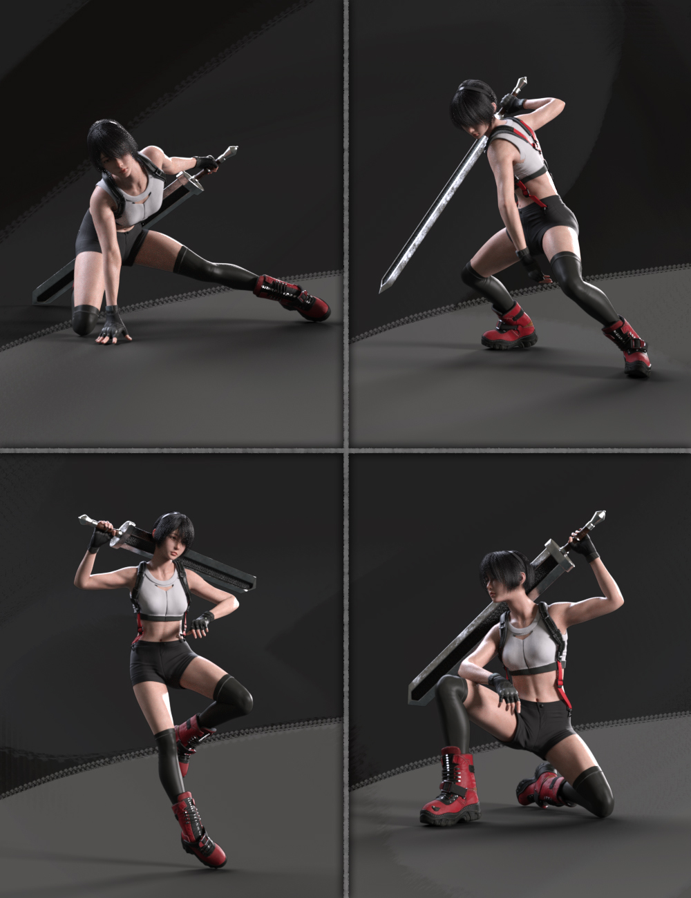 KuJ Giant Sword Poses for Genesis 9