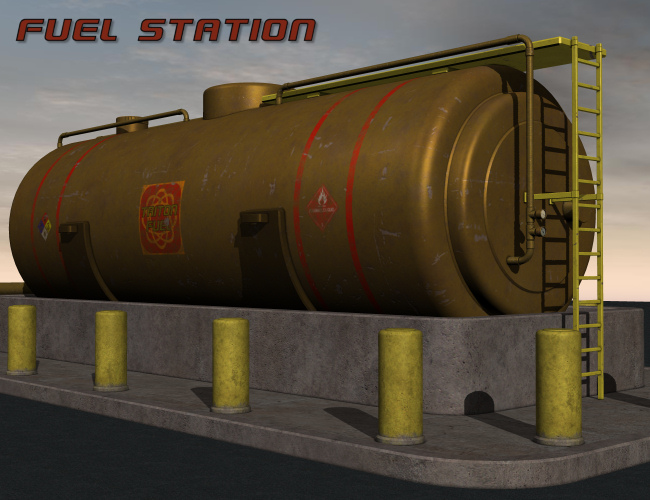Fuel Station by: Nightshift3D, 3D Models by Daz 3D
