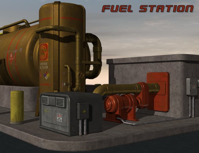 Fuel Station Fuel Station by: Nightshift3D, 3D Models by Daz 3D
