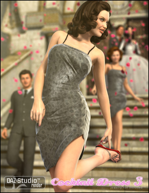 Cocktail Dress 3 by: Barbara Brundon, 3D Models by Daz 3D