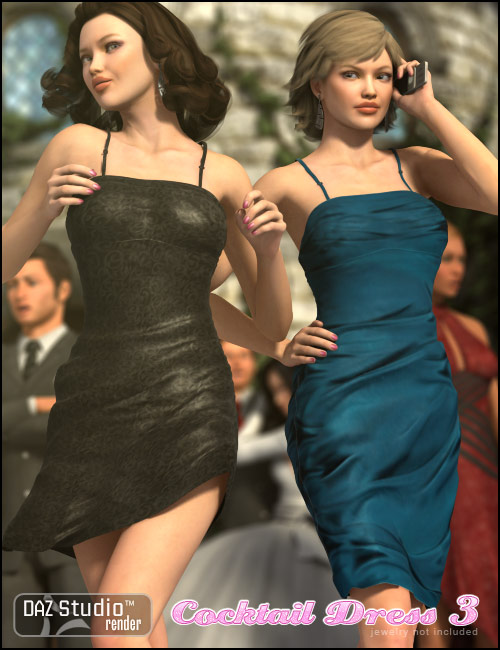 Cocktail Dress 3 by: Barbara Brundon, 3D Models by Daz 3D