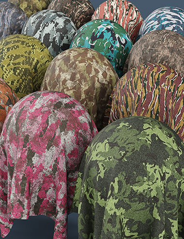 DD PBR Camo Fabric Shaders for Iray Vol 3