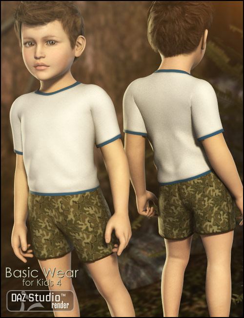 Kids 4 Basicwear by: Sarsa, 3D Models by Daz 3D