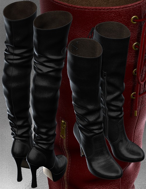 Chic Boots for V4 A4 by: idler168, 3D Models by Daz 3D