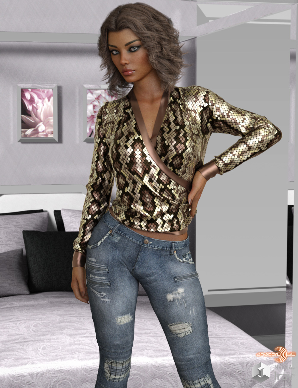 VERSUS - dForce V-Neck Knit for Genesis 8 Females by: Anagord, 3D Models by Daz 3D