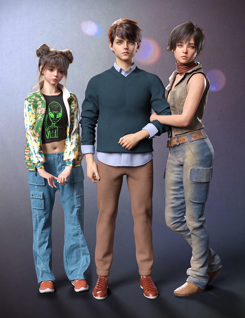 MB Shila, Young, and Male HD for Genesis 9 Bundle by: Magic Brush, 3D Models by Daz 3D