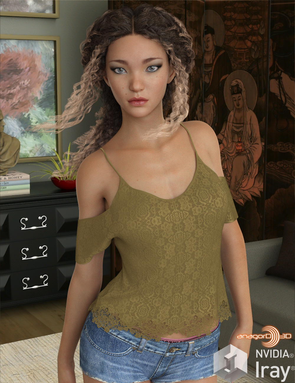 VERSUS - dForce Shoulder Free Blouse for Genesis 8 Female by: Anagord, 3D Models by Daz 3D