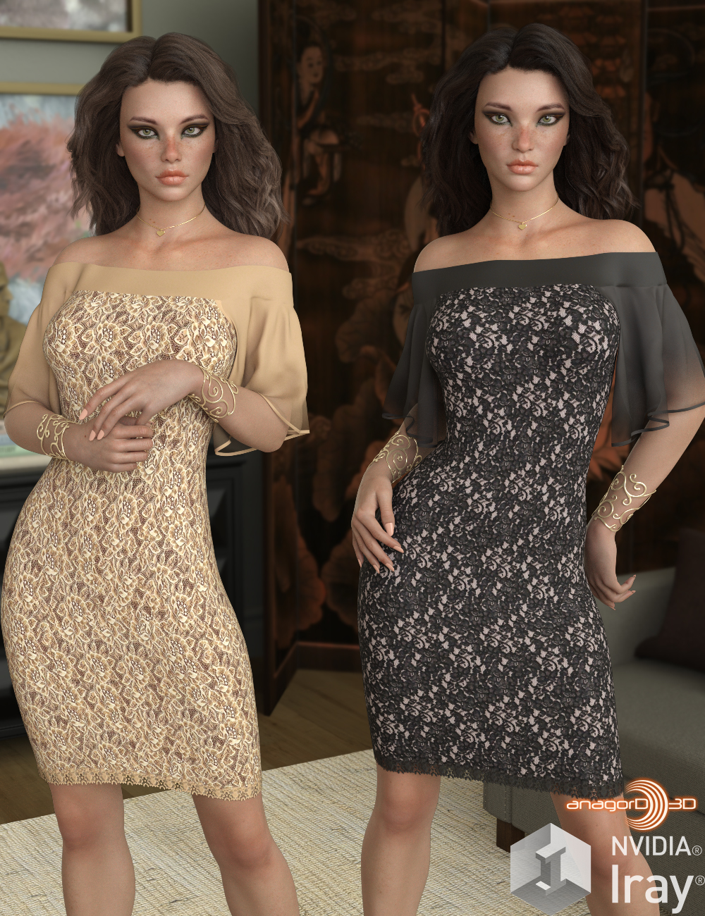 VERSUS - dForce Shimmy Dress for G8F by: Anagord, 3D Models by Daz 3D