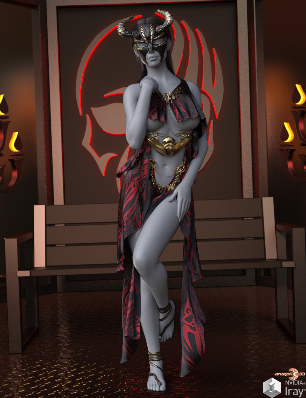 VERSUS - dForce Mysterious Oneytia for G8F by: Anagord, 3D Models by Daz 3D