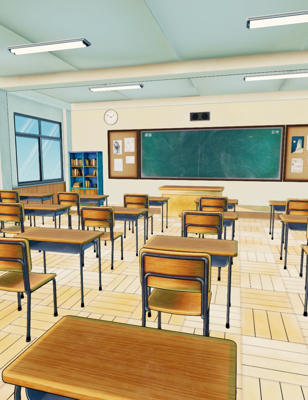 XI Anime Classroom by: Xivon, 3D Models by Daz 3D