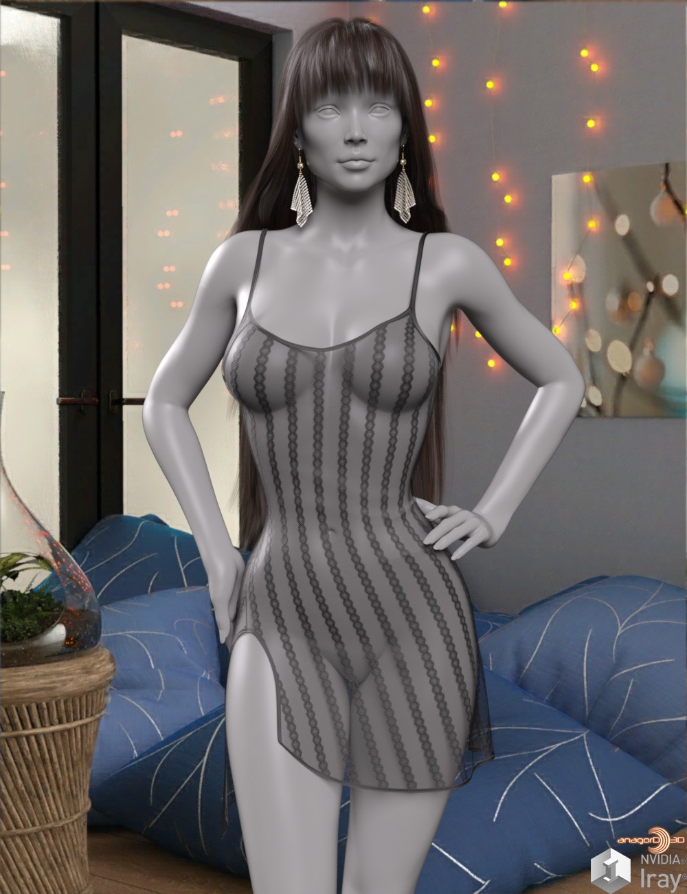 VERSUS - dForce Luxe Nightie Genesis 8 and 8.1F and G9 by: Anagord, 3D Models by Daz 3D