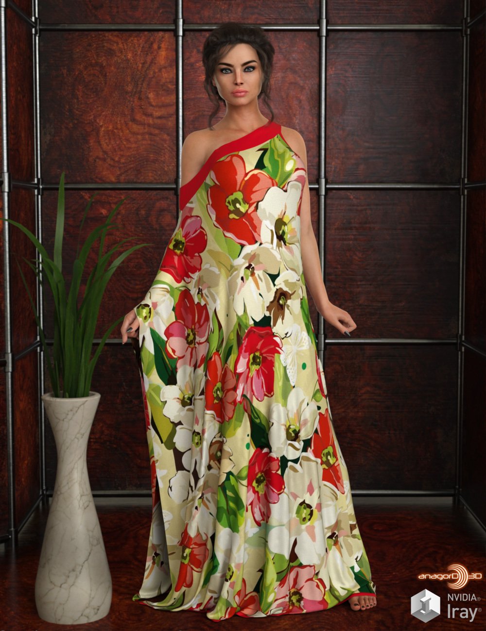 VERSUS - dForce Hampton Kaftan for G8F & G8.1F by: Anagord, 3D Models by Daz 3D
