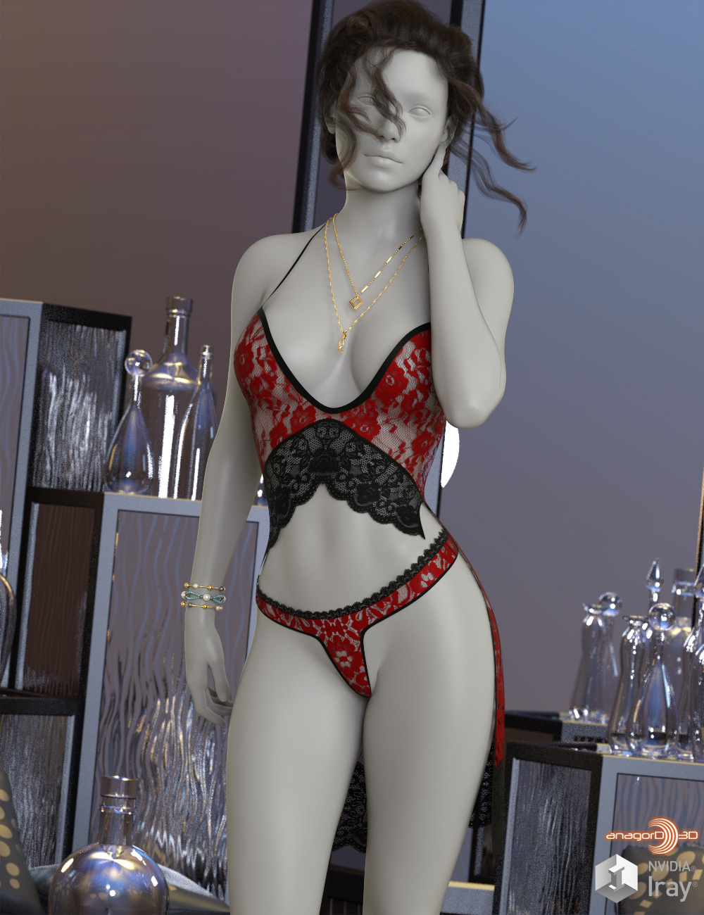 VERSUS - dforce Flaunt It Lingerie G8F by: Anagord, 3D Models by Daz 3D