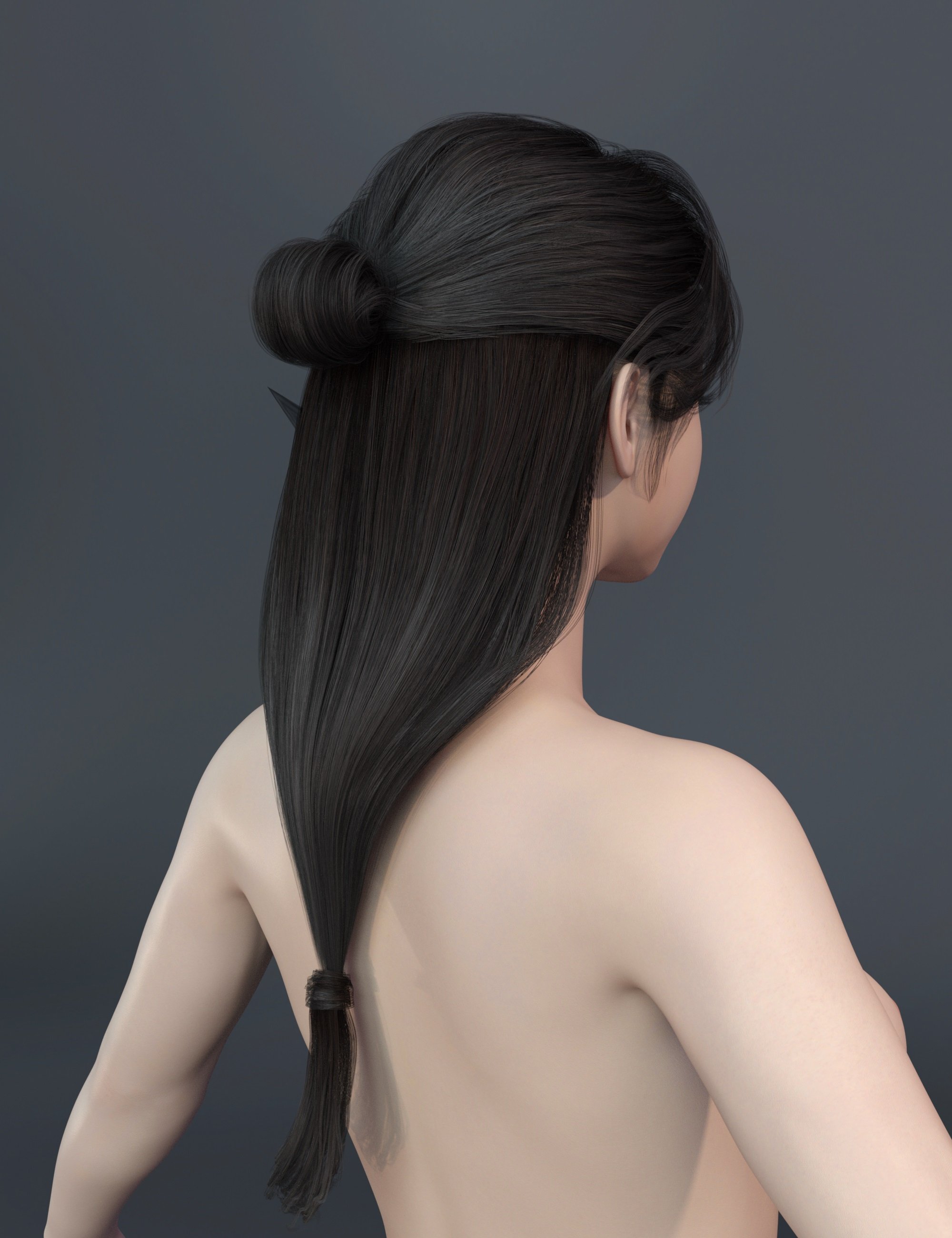 Noki Half-Up Bun with Bangs for Genesis 9