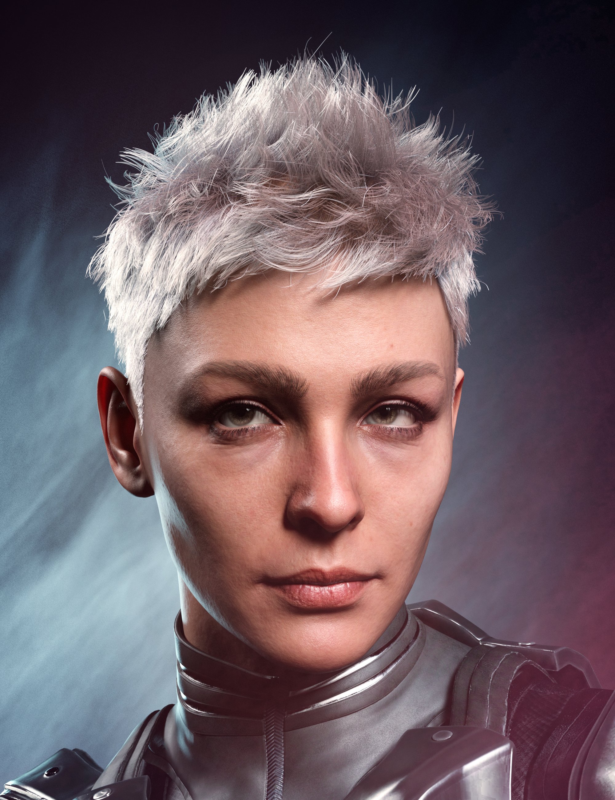 dForce FE Strand-Based Airplane Hair for Genesis 9 by: FeSoul, 3D Models by Daz 3D