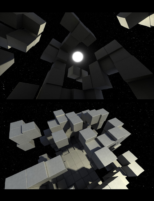 Movie Maker Space Cube Sun Background Pack by: Dreamlight, 3D Models by Daz 3D