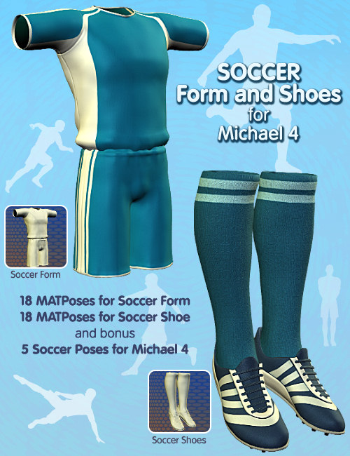 Soccer Form and Shoes by: Andrey Pestryakov, 3D Models by Daz 3D