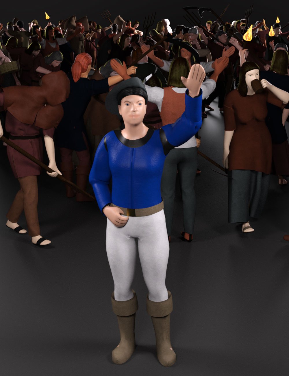 LowPoly Crowd Creator Expansion: Medieval Life by: Lyrra MadrilFeralFeyCode 66, 3D Models by Daz 3D