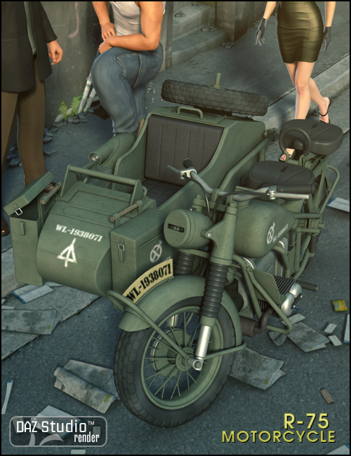 R75 Motorcycle by: , 3D Models by Daz 3D