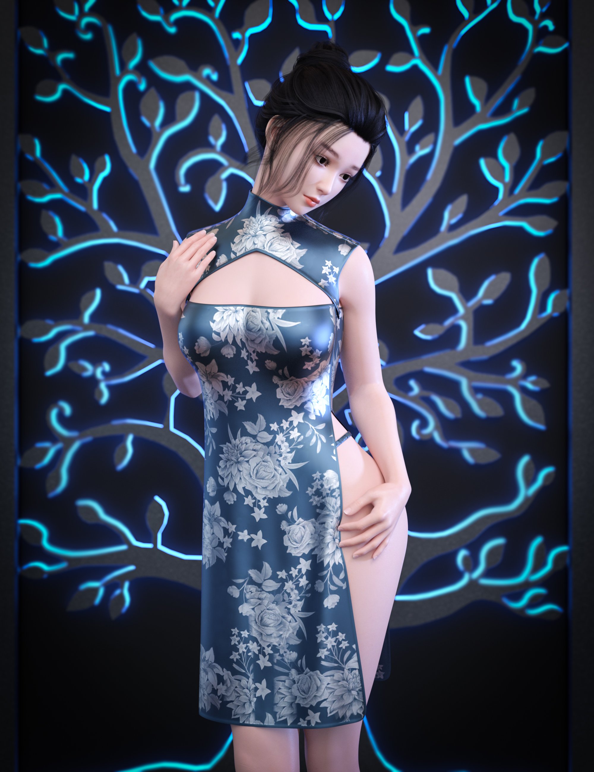 AH dForce Asako Asian Outfit for Genesis 9, 8 and 8.1 Female