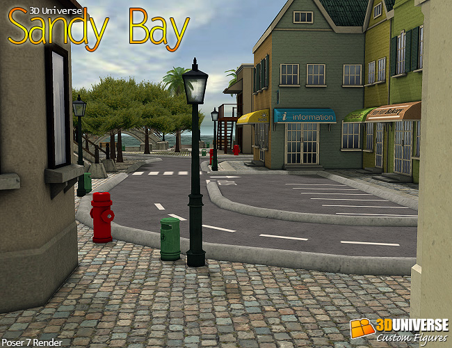 Sandy Bay Seaside Village by: 3D Universe, 3D Models by Daz 3D