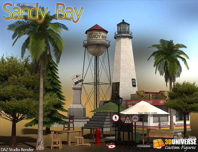 Sandy Bay Seaside Village by: 3D Universe, 3D Models by Daz 3D