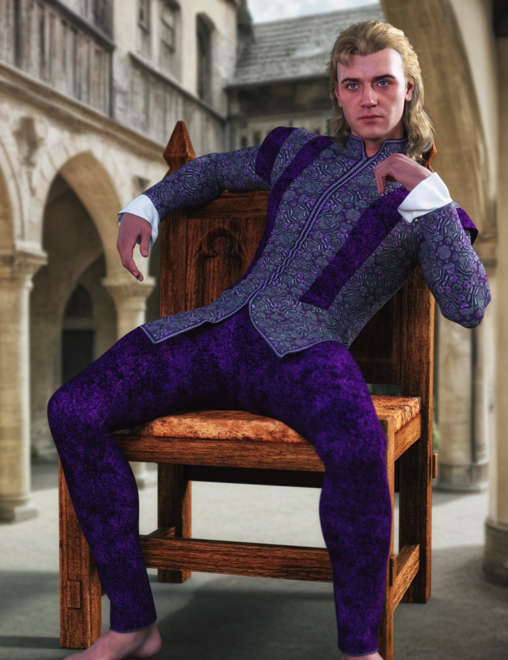 JMR dForce William Medieval Outfit for Genesis 9 and 8 Males by: JaMaRe, 3D Models by Daz 3D