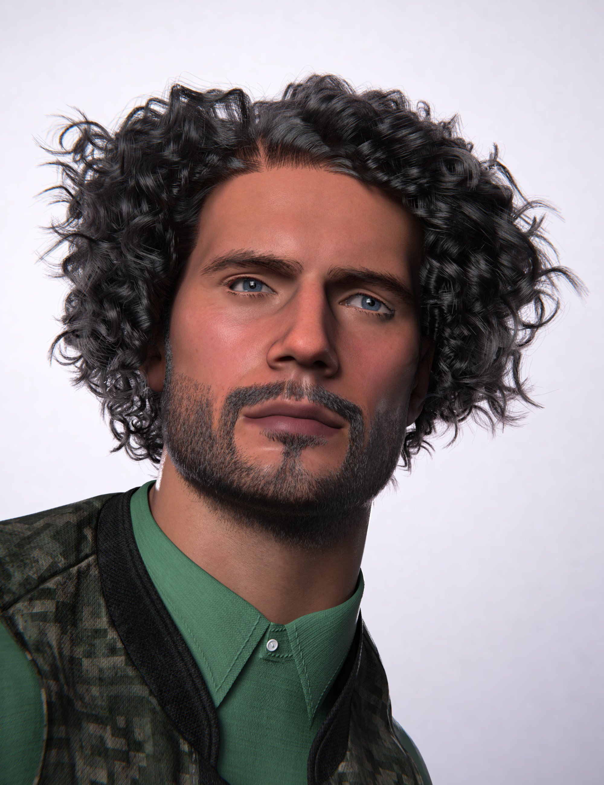 dForce AK Wise Hair for Genesis 9, 8, and 8.1 Male | Daz 3D