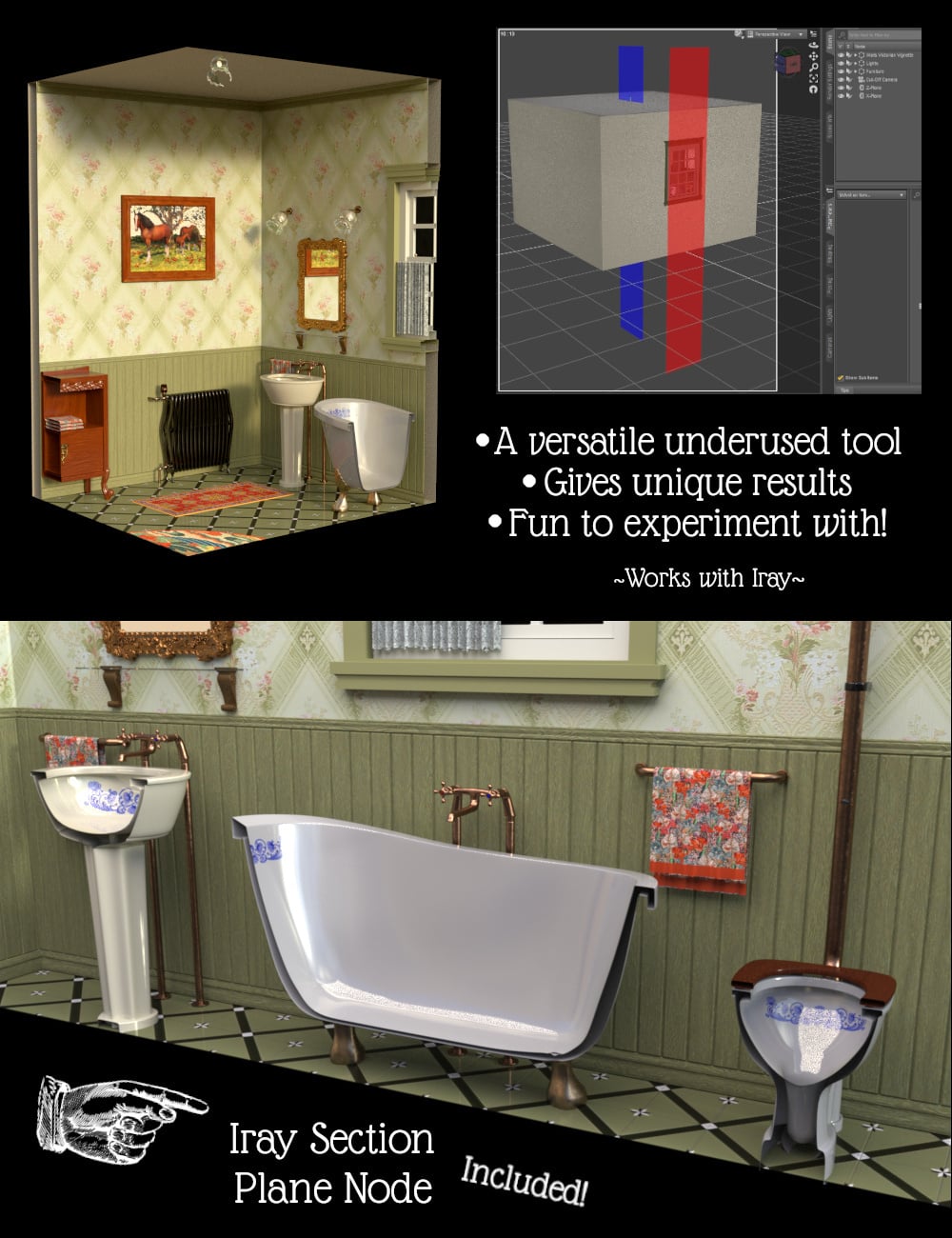 Victorian Bathroom Vignette | Daz 3D