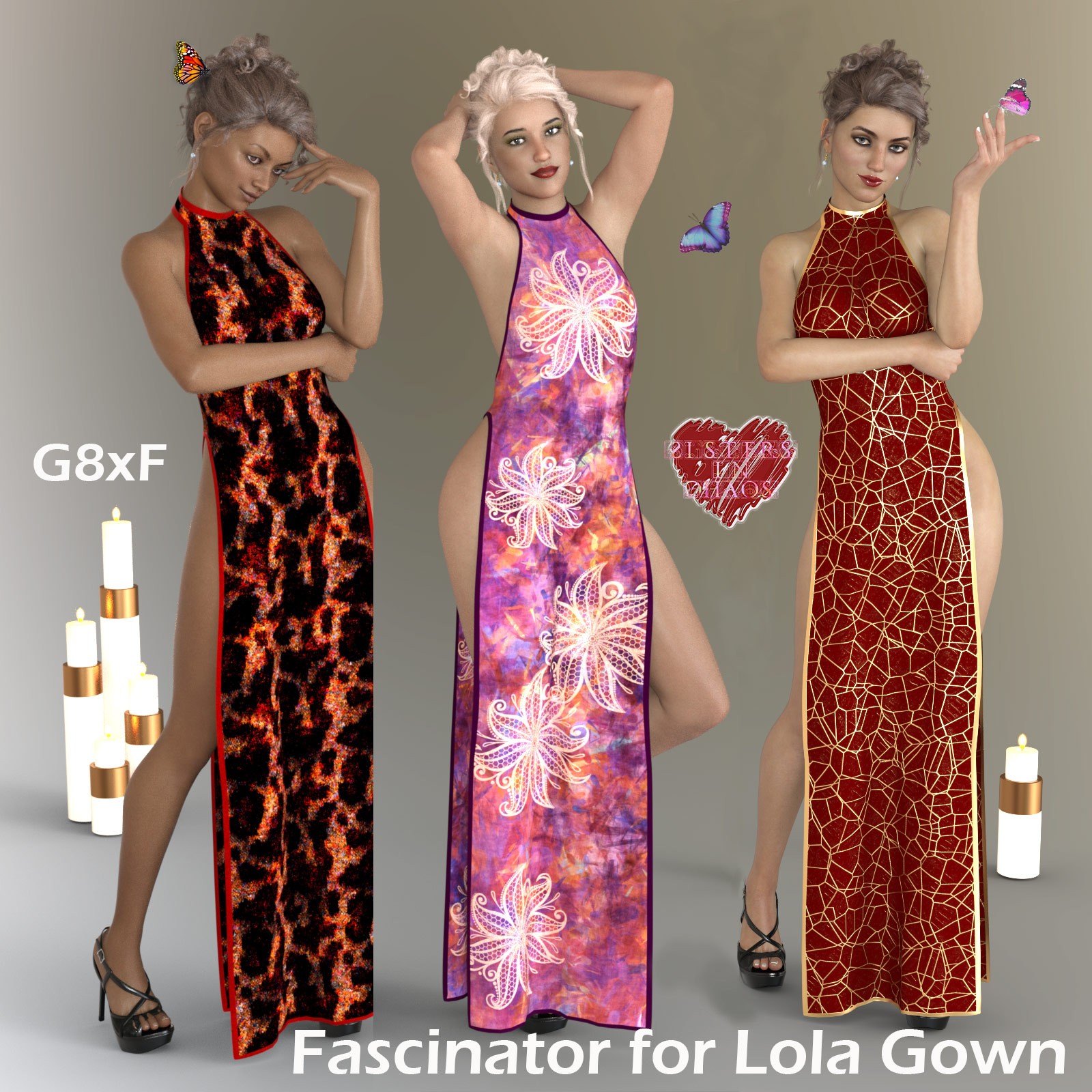 Fascinator For Lola Gown G8xF by: Sisters In Chaos, 3D Models by Daz 3D