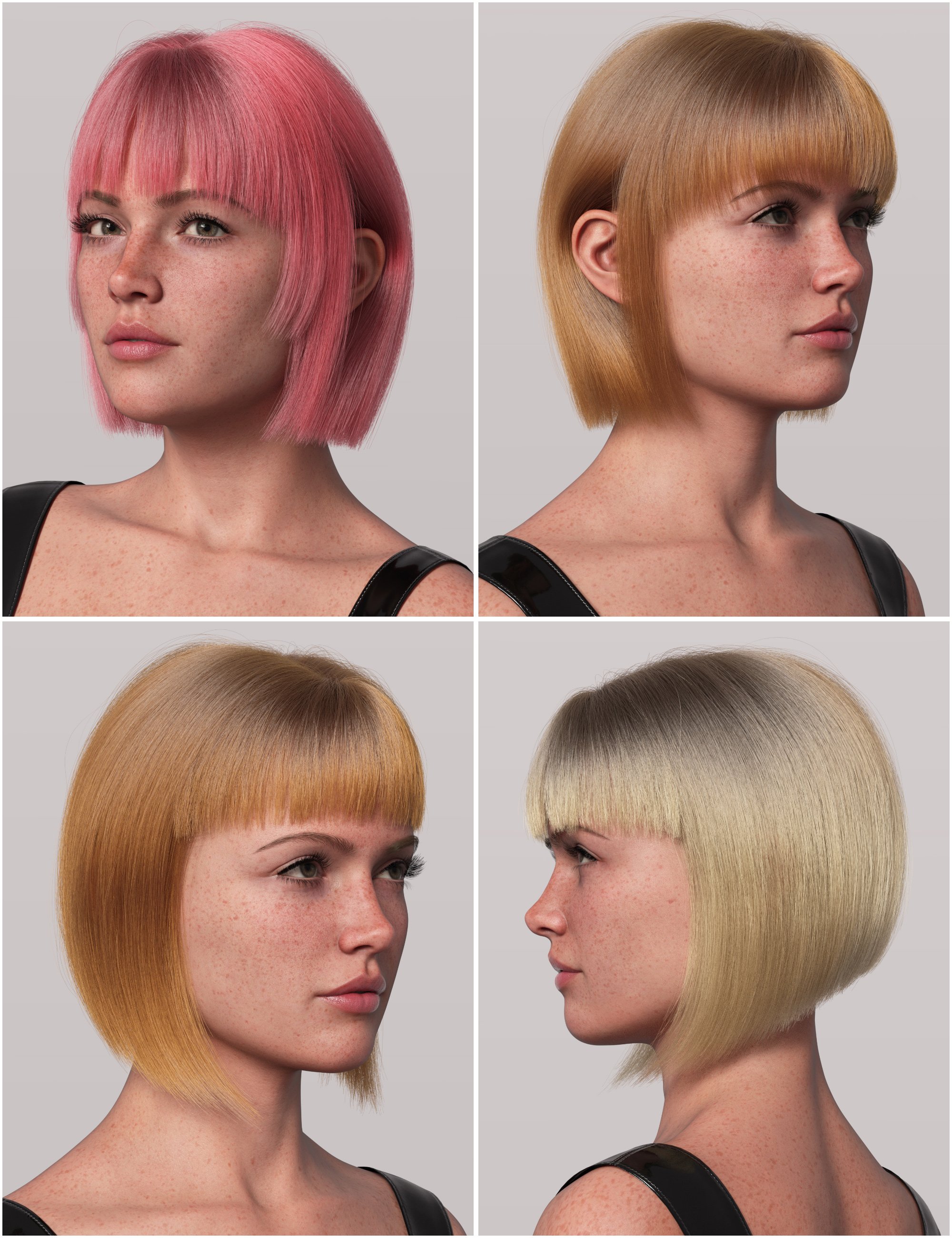 dForce Strand-Based Classic Bob 2 Hair for Genesis 9 and 8 Female by: outoftouch, 3D Models by Daz 3D