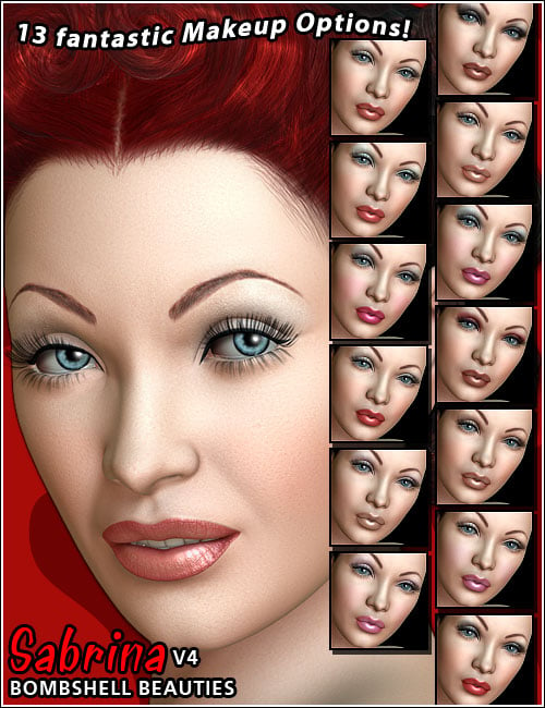 Bombshell Beauties  Sabrina V4 by: 3DCelebrity, 3D Models by Daz 3D