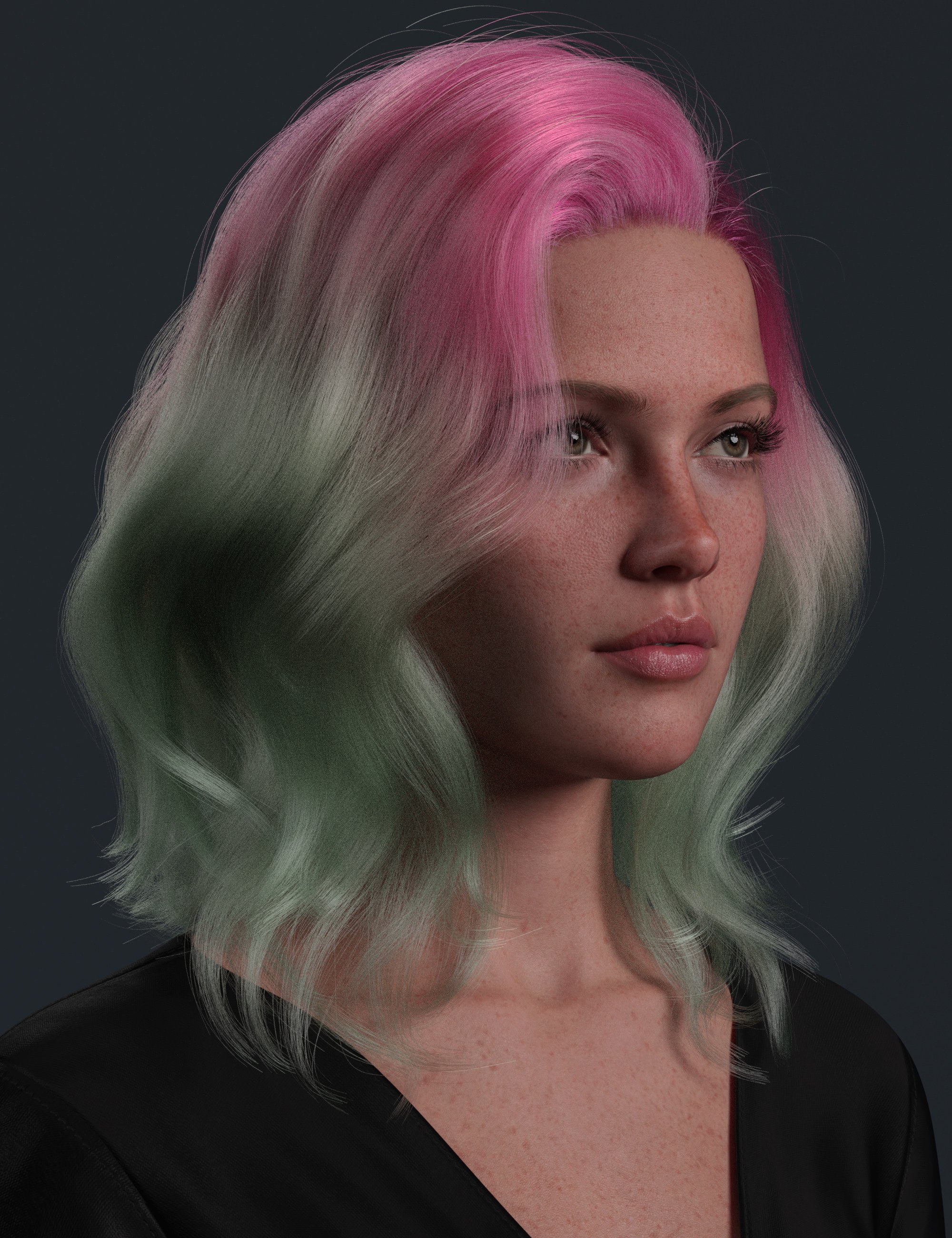 dForce Strand-Based Voluminous Wavy Bob Style Hair Color Expansion