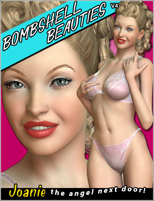 Bombshell Beauties V4  Joanie by: 3DCelebrity, 3D Models by Daz 3D