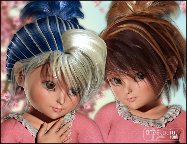 Akina Hair by: SilencerSWAM, 3D Models by Daz 3D