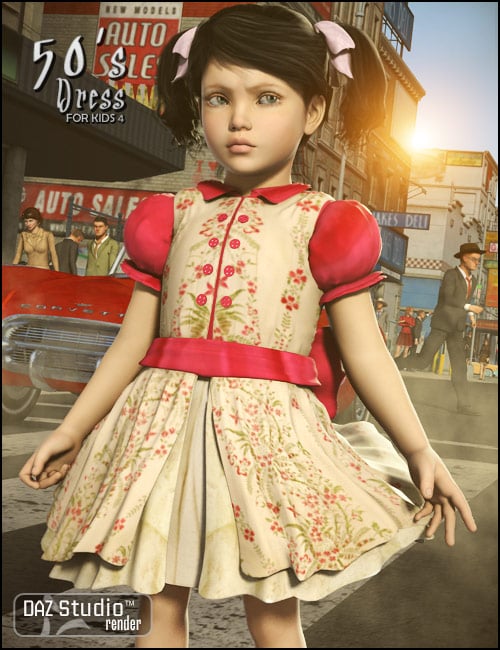 50's Dress for Kids 4 by: SarsaBarbara Brundon, 3D Models by Daz 3D