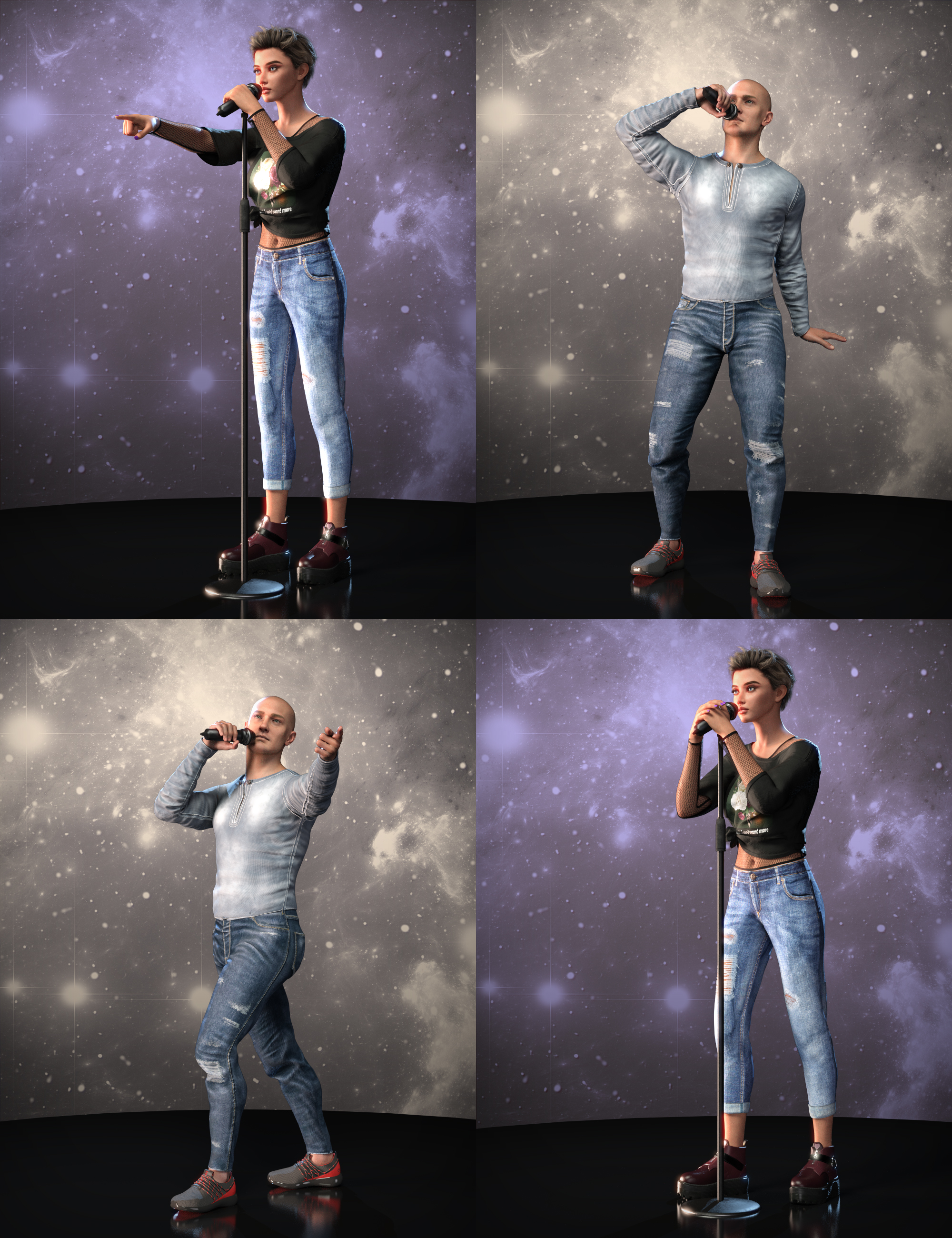 MD Singing Poses and Props for Genesis 9