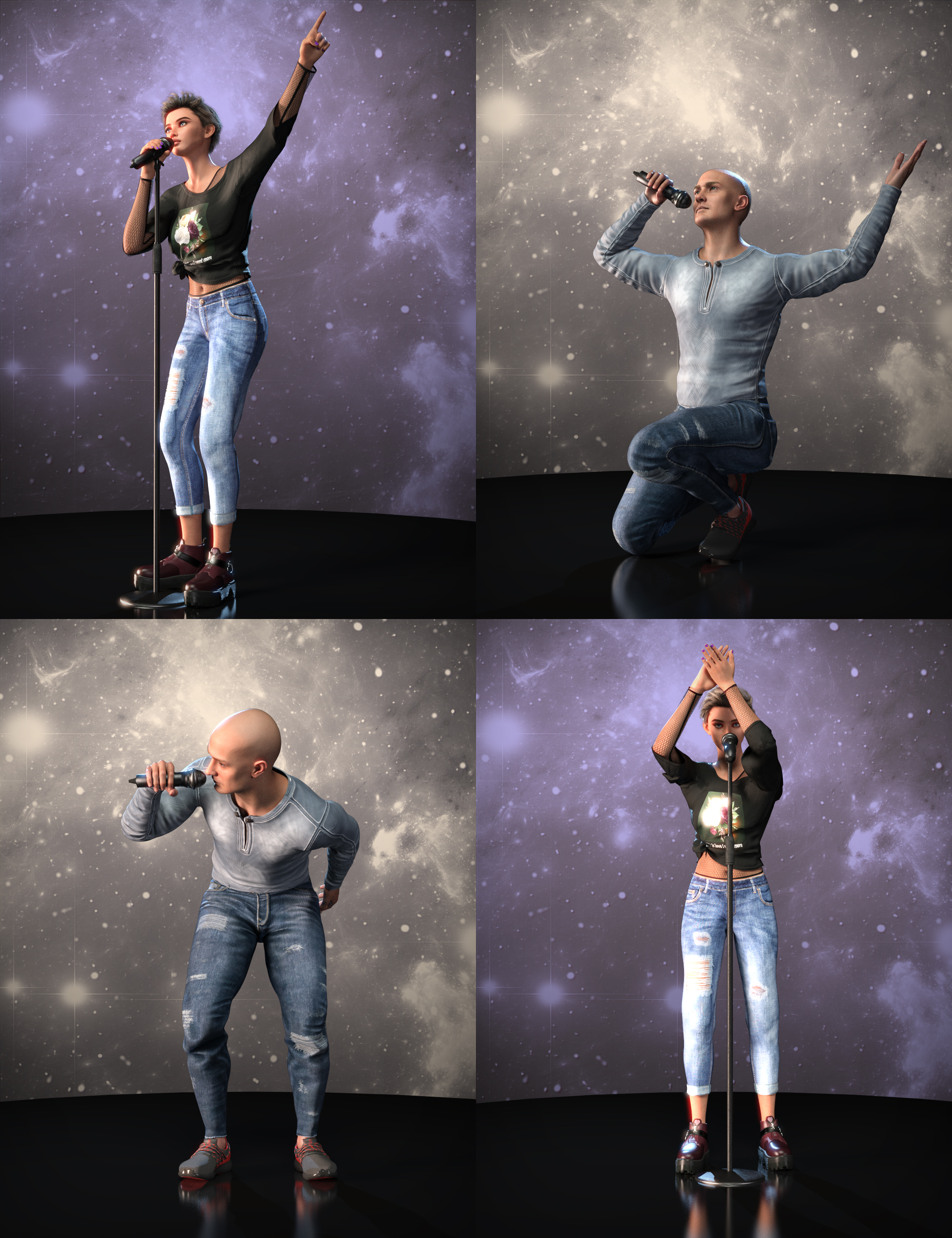 Md Singing Poses And Props For Genesis 9 Daz 3d