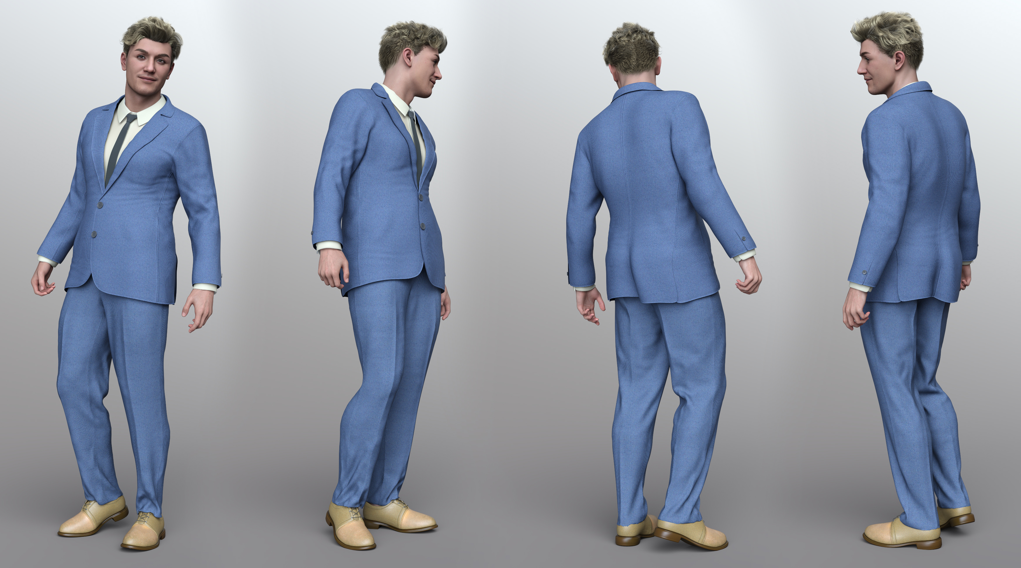 Office Professional Suit Toon for Genesis 9 Iray Texture Add-On