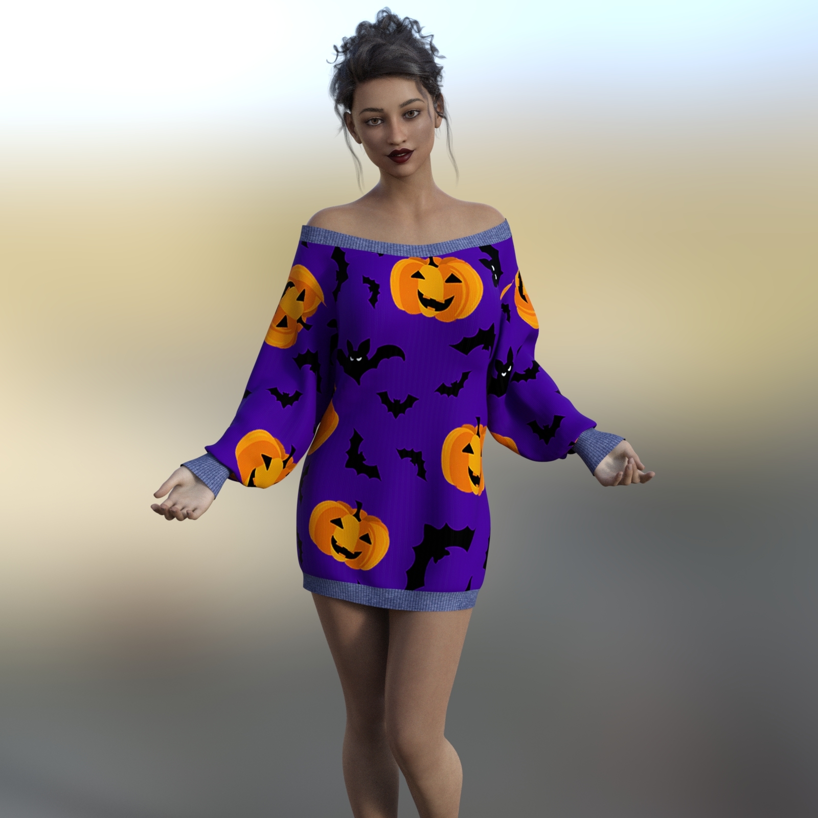Night Rose for Roxy Sweatshirt Dress for G8Fx | Daz 3D