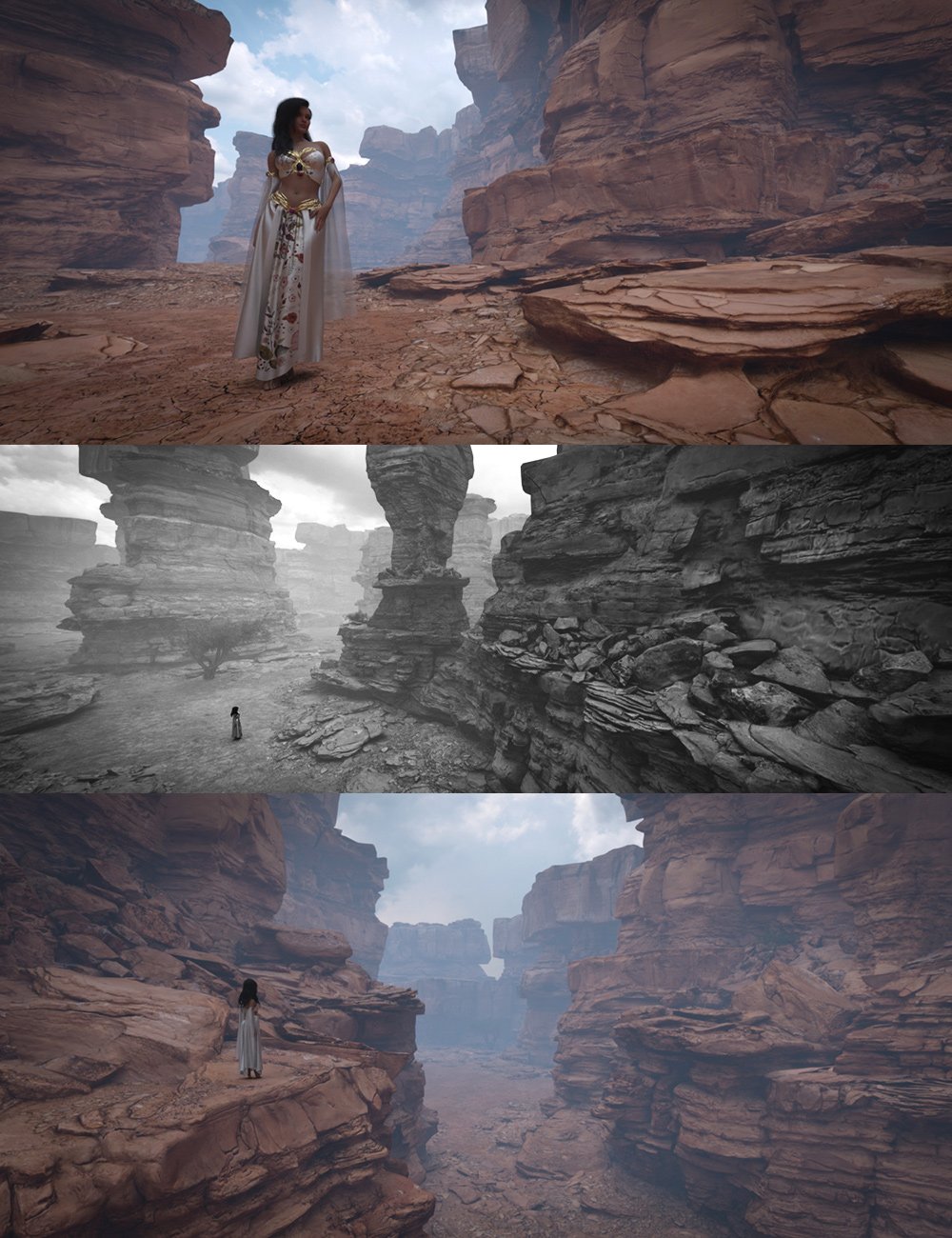 34 HDRIs Canyon Cloudy by: Dreamlight, 3D Models by Daz 3D