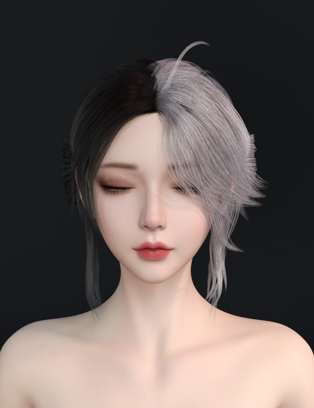 Noki Dual-Tone Low Bun Hair for Genesis 9