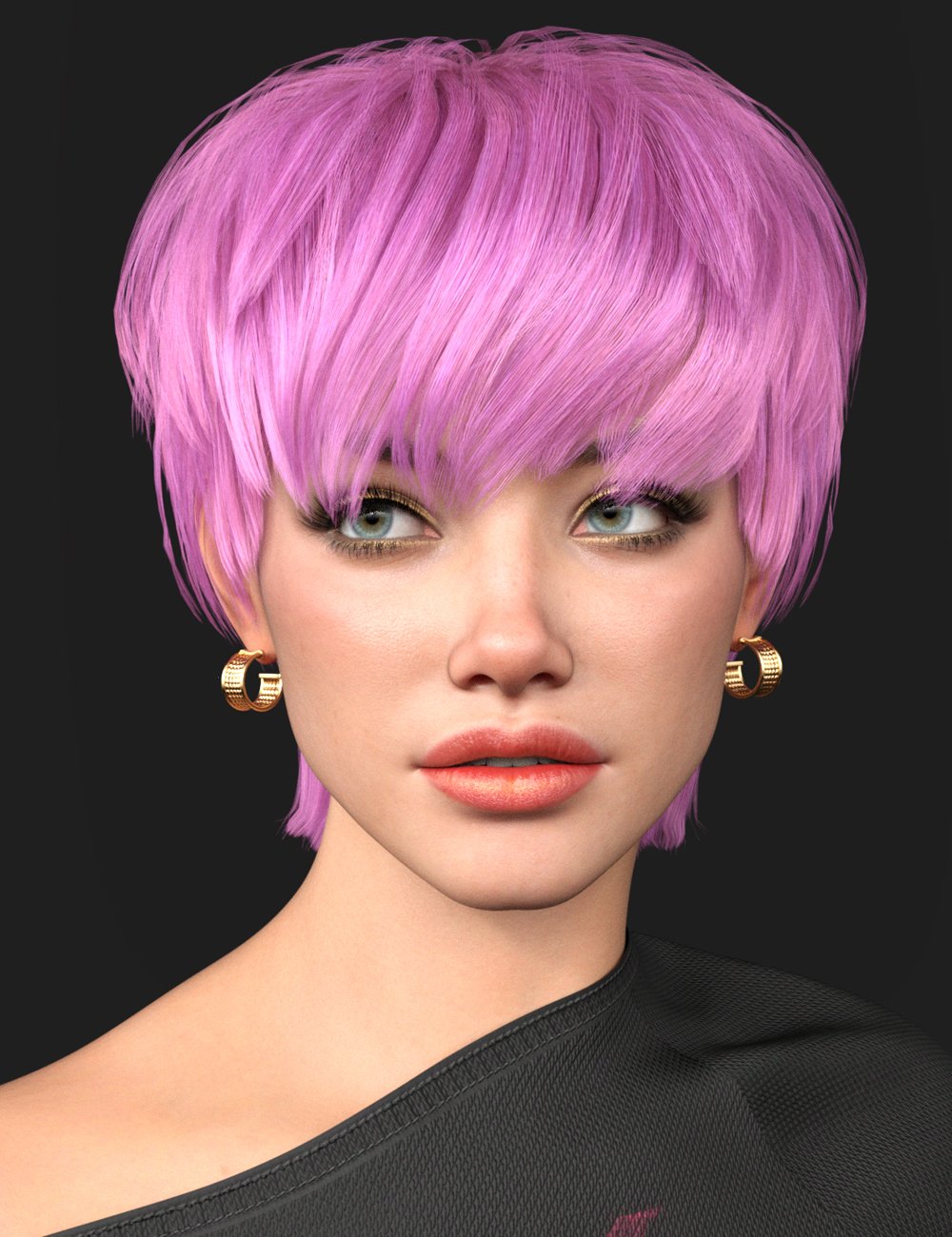 Melo Hair for Genesis 9 by: SWAM, 3D Models by Daz 3D