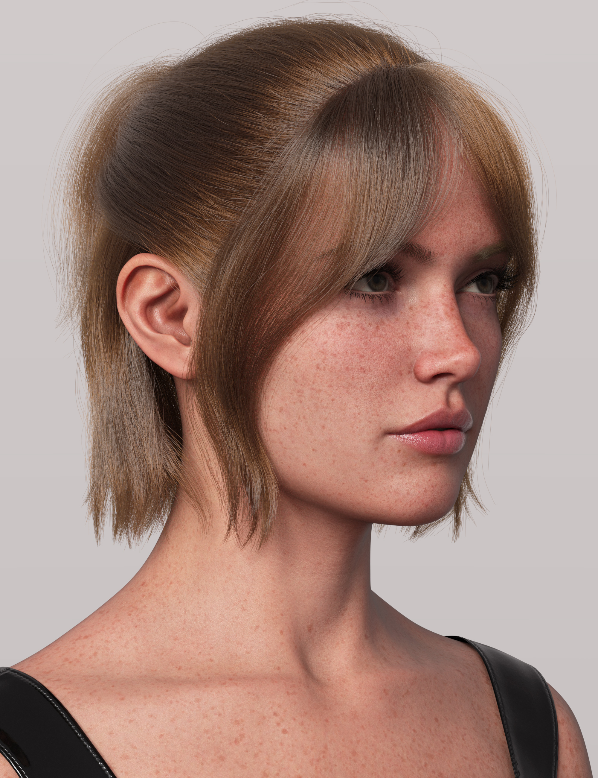 dForce Strand-Based Half Up Short Ponytail Hair for Genesis 9