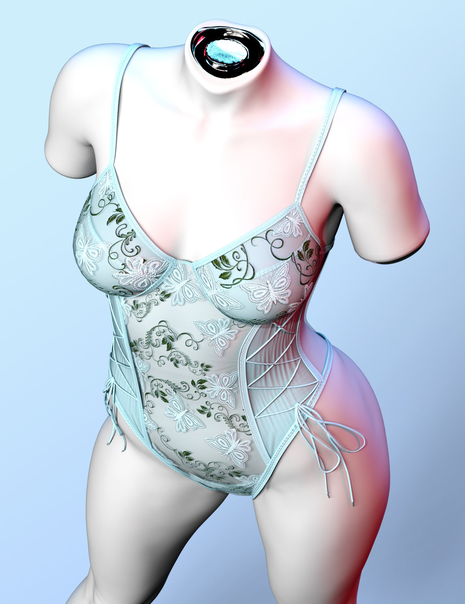 X-Fashion Vintage Lace Bodysuit for Genesis 9 by: xtrart-3d, 3D Models by Daz 3D