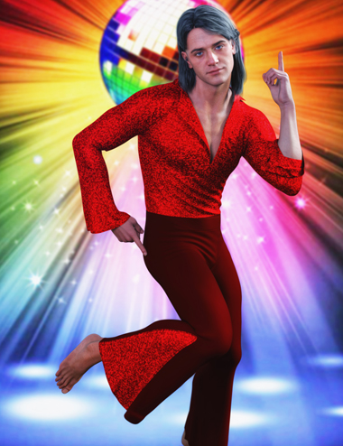 JMR dForce Disco Retro Outfit for Genesis 9 and 8 Males | Daz 3D