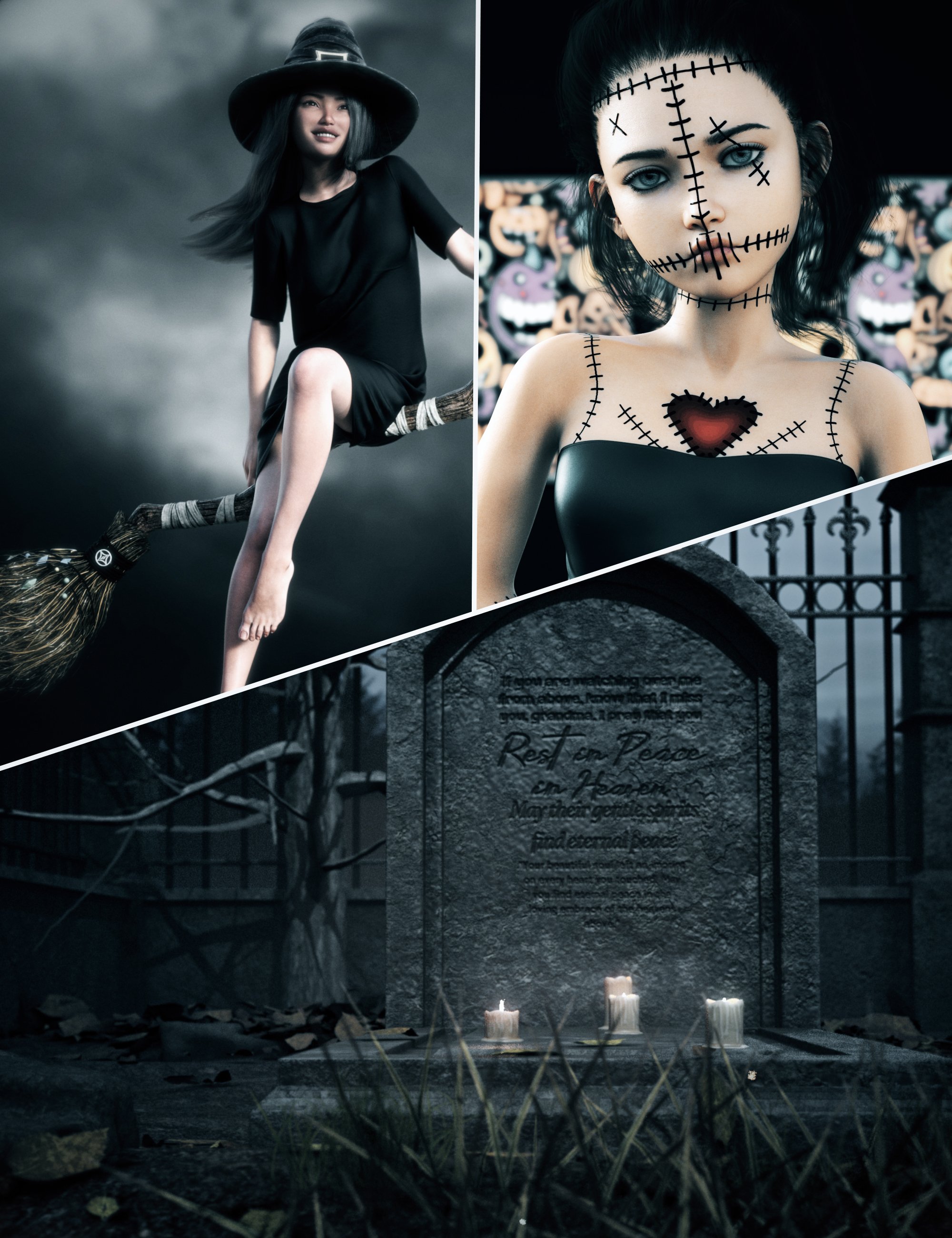 Spooky Essentials Pack by: Neikdian, 3D Models by Daz 3D