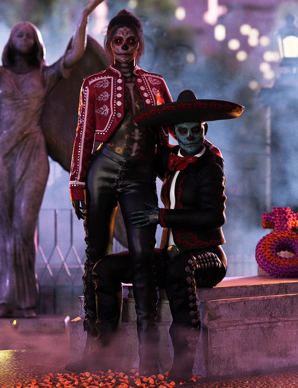 Los Muertos Poses for Genesis 9 by: Ensary, 3D Models by Daz 3D